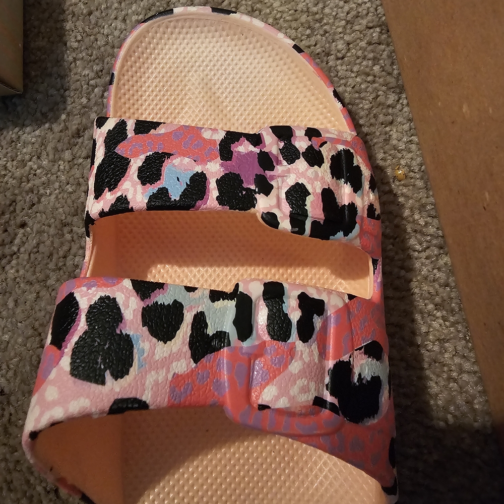 Very G Pink and Black Sandals